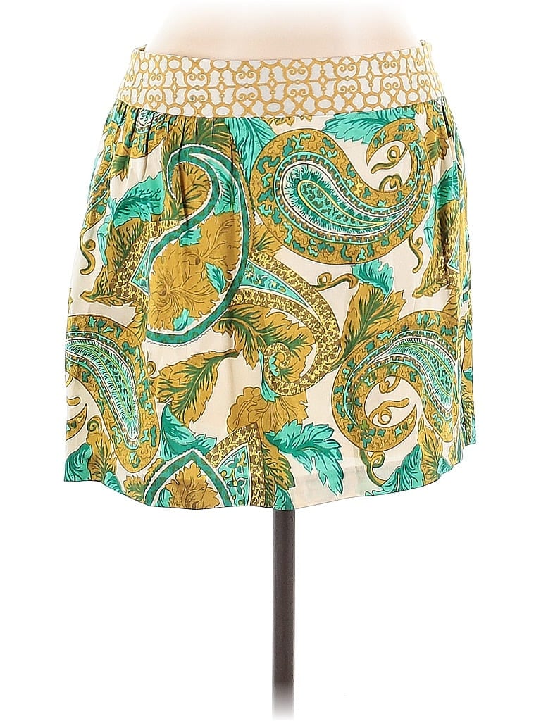 Pre-owned An Original Milly Of New York Silk Skirt In Green