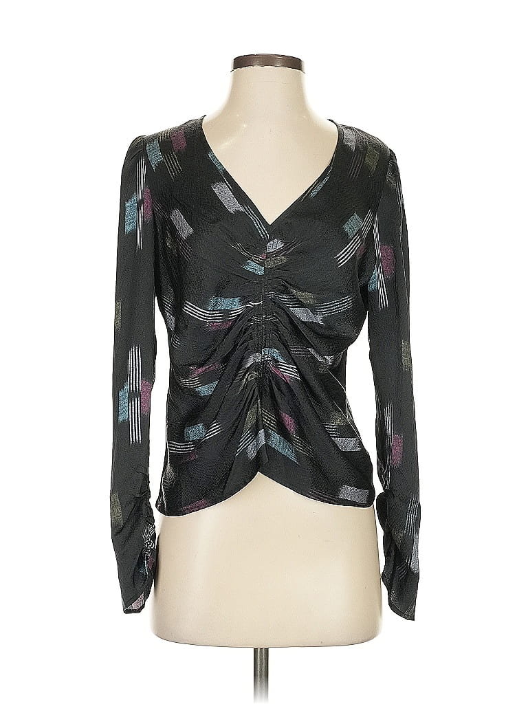 Xirena 100% Silk Black Long Sleeve Silk Top Size S - photo 1