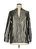Les Copains Metallic Silver Long Sleeve Blouse Size EU 46 / US 16 - photo 1