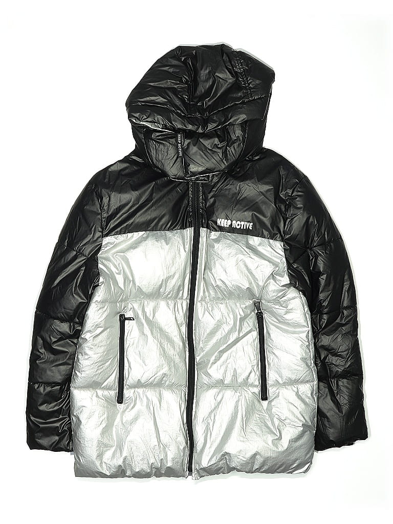 Zara Kids 100% Polyester Metallic Silver Snow Jacket Size 13 (big kids) - photo 1