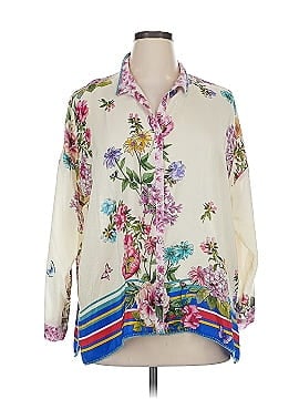 Johnny Was Long Sleeve Silk Top