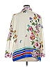 Johnny Was 100% Silk Floral Ivory Long Sleeve Silk Top Size XL - photo 2