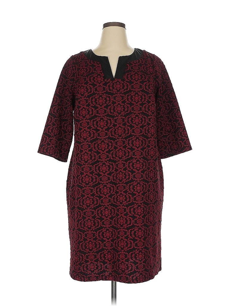 Catherines Burgundy Casual Dress Size 0X - photo 1
