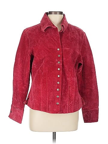 Christopher & Banks Red Suede Jacket with Buttons (view 1)