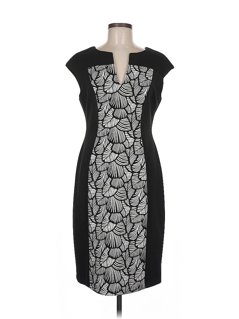 Connected Apparel Graphic Black Cocktail Dress Size 8 - photo 1