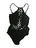 Becca 100% Spandex Tweed Black One Piece Swimsuit Size M - photo 1