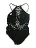 Becca 100% Spandex Tweed Black One Piece Swimsuit Size M - photo 2