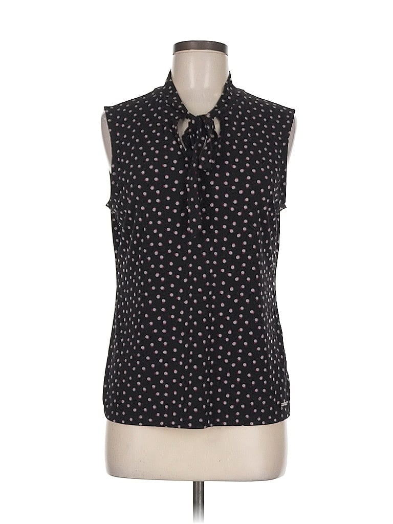 Pre-owned Tahari Sleeveless Blouse In Black