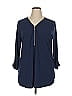 JM Collection Blue 3/4 Sleeve Blouse Size XL - photo 1