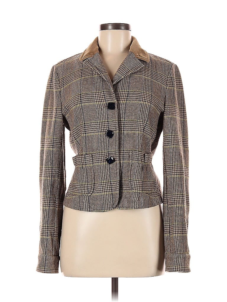ETRO Tweed Brown Tan Wool Blazer Size EU (IT) 44 / US 8 - photo 1
