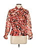 Ruby Rd. Floral Orange Long Sleeve Blouse Size 10 - photo 1