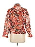 Ruby Rd. Floral Orange Long Sleeve Blouse Size 10 - photo 2