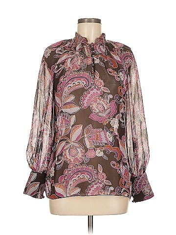 Trina Turk Long Sleeve Silk Top (view 1)