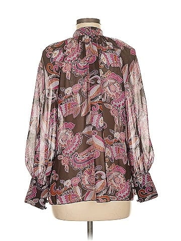 Trina Turk Long Sleeve Silk Top (view 2)