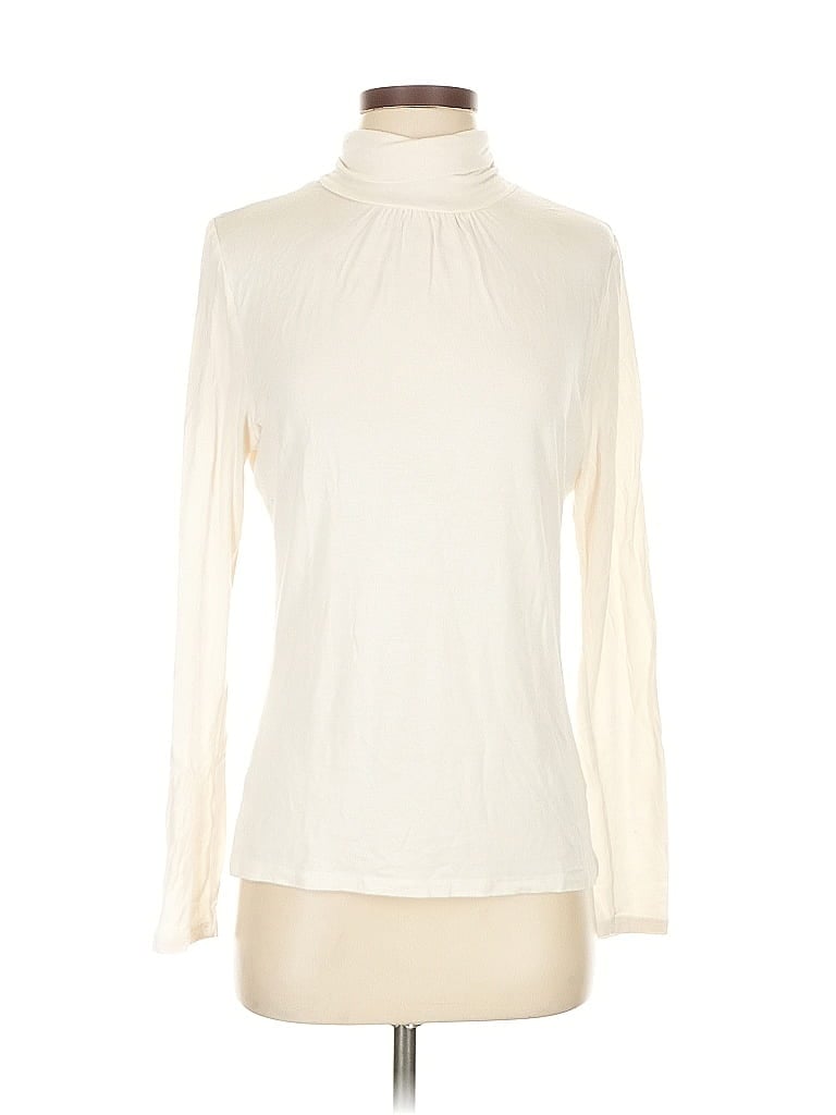 August Silk Ivory Long Sleeve Top Size M - photo 1