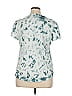 Ann Taylor LOFT Outlet 100% Cotton Tie-dye Teal Short Sleeve T-Shirt Size XL - photo 2