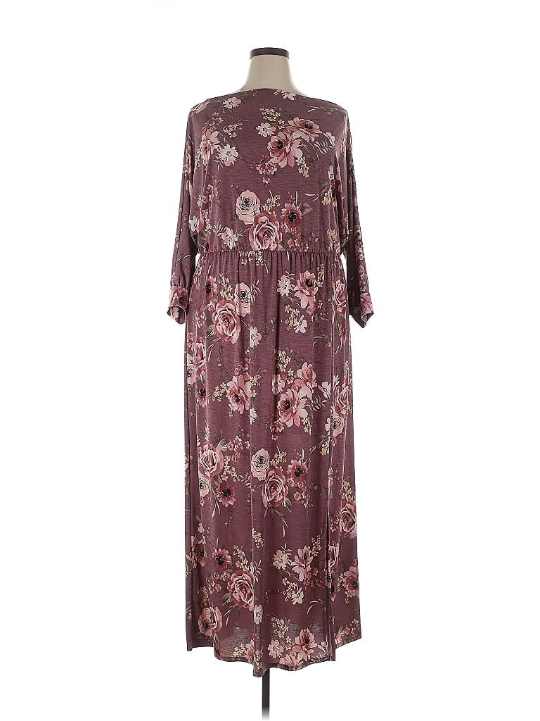 White Birch 100% Rayon Burgundy Purple Casual Dress Size 2X - photo 1
