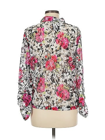 Christopher & Banks Vibrant Floral 3/4 Sleeve Blouse (view 2)