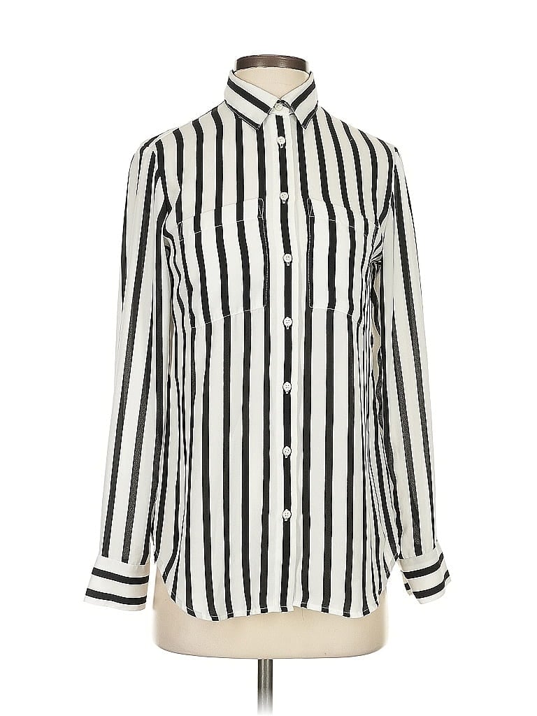 Pre-owned Banana Republic Long Sleeve Blouse In White