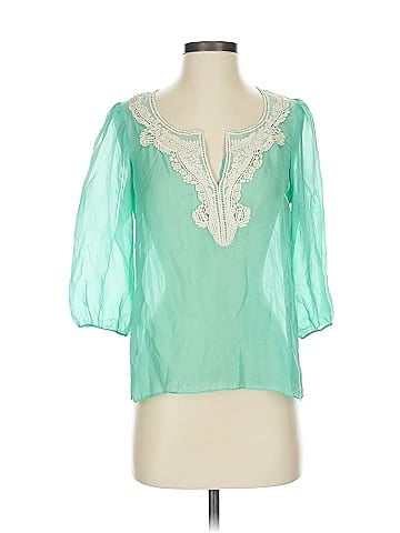 Fei 3/4 Sleeve Silk Top (view 1)