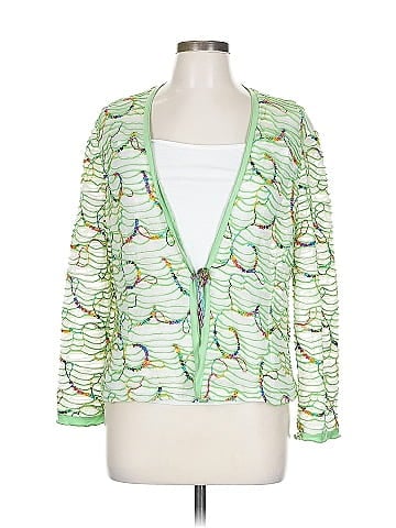 Canvas Backs Vibrant Green Artistic Embroidered Blouse (view 1)
