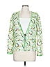 Canvas Backs 100% Cotton Green Vibrant Green Artistic Embroidered Blouse Size L - photo 1