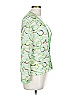 Canvas Backs 100% Cotton Green Vibrant Green Artistic Embroidered Blouse Size L - photo 3