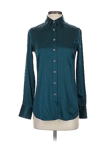 Donna Karan New York Long Sleeve Silk Top (view 1)