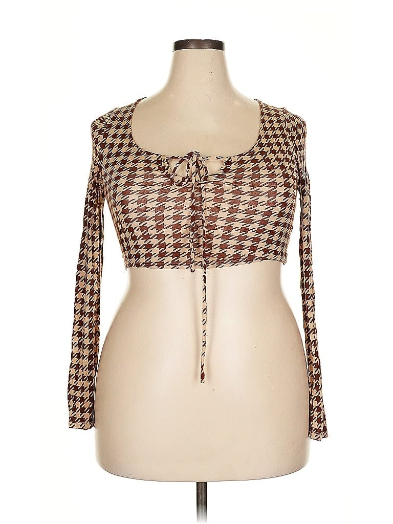 Pre-owned Pac Cares Long Sleeve T-shirt In Brown