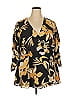 City Chic 100% Polyester Floral Gold 3/4 Sleeve Blouse Size 20 - photo 1