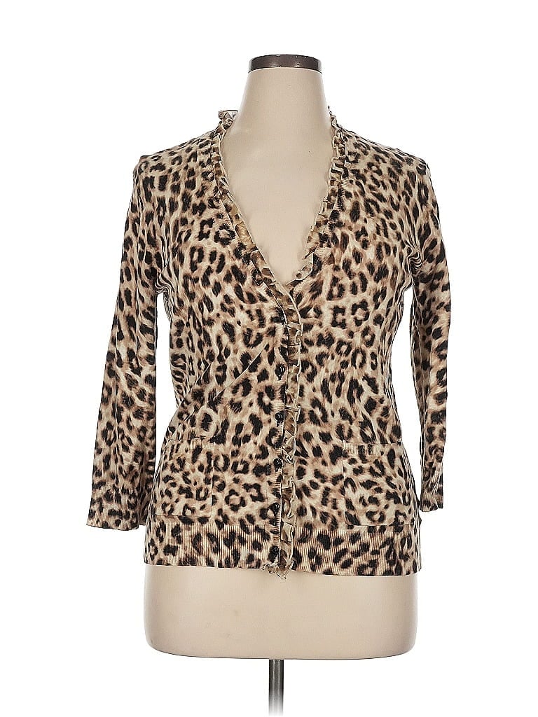 Pre-owned Jones New York Sport Cardigan Sweater In Brown