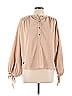 Simply Southern 100% Polyester Tan Long Sleeve Blouse Size L - photo 1
