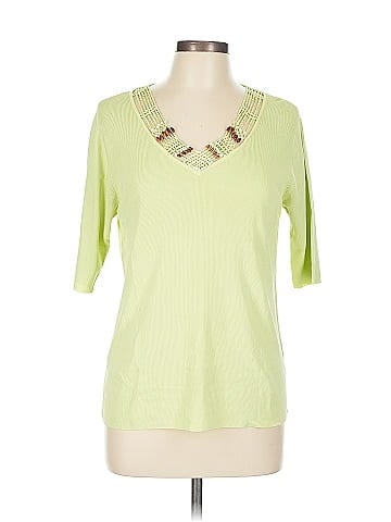 Noni Lime Sweater with Beaded Neckline (view 1)