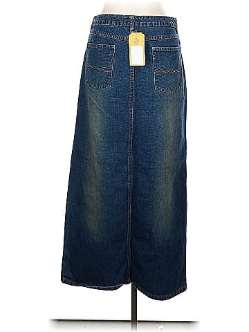 No Boundaries Blue Denim Skirt with Slit (view 2)