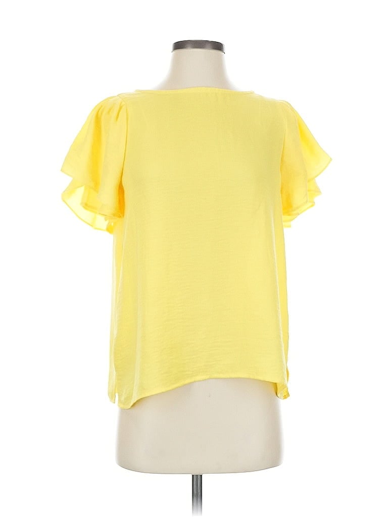 VINCE CAMUTO Pre-owned Short Sleeve Blouse In Yellow
