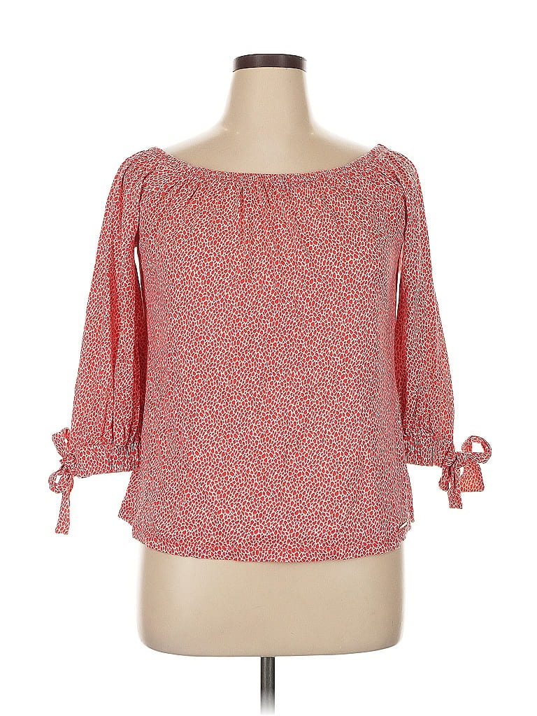 Pre-owned Michael Michael Kors 3/4 Sleeve Blouse In Red