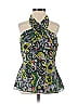 Armani Exchange Green Blue Sleeveless Silk Top Size S - photo 1