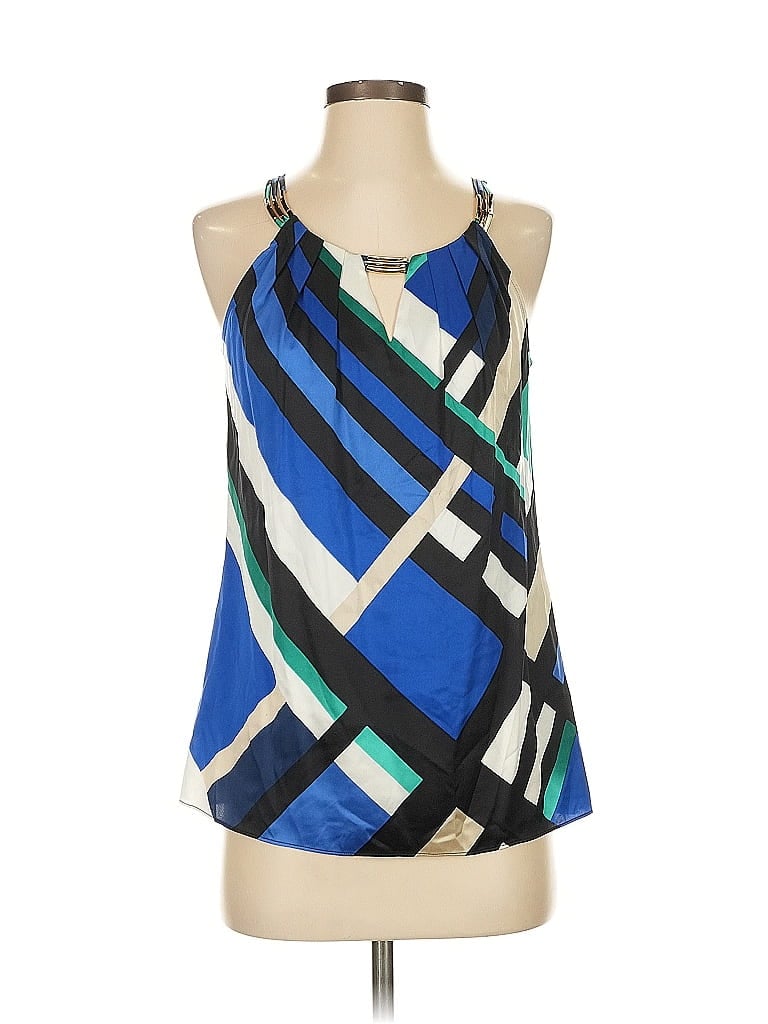 Pre-owned White House Black Market Tank Top Blue Halter Neckline Tops