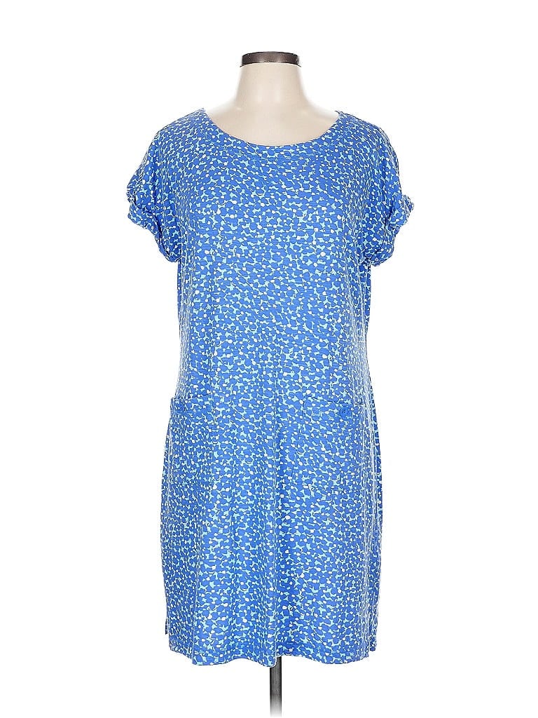 T by Talbots Stars Blue Casual Dress Size L - photo 1