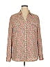 Soho JEANS NEW YORK & COMPANY 100% Polyester Floral Tan Long Sleeve Blouse Size XXL - photo 1