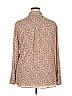Soho JEANS NEW YORK & COMPANY 100% Polyester Floral Tan Long Sleeve Blouse Size XXL - photo 2