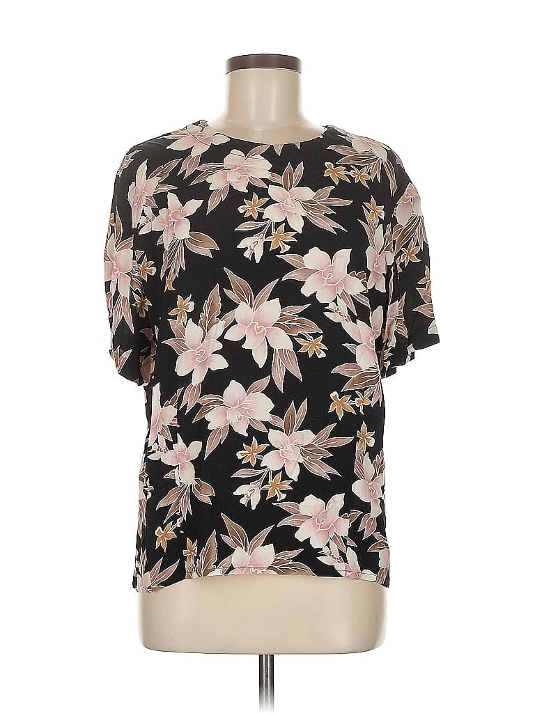 Pre-owned Jones New York Short Sleeve Blouse In Black