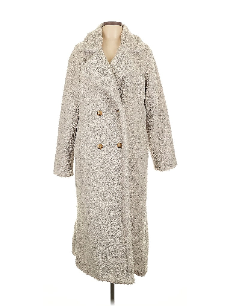 G by Giuliana Rancic 100% Polyester Gray Coat Size L - photo 1
