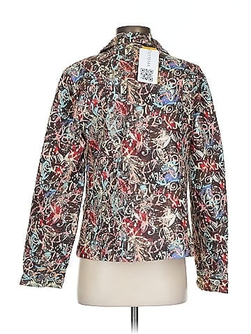 Christopher & Banks Vibrant Abstract Print Button-Down Jacket (view 2)