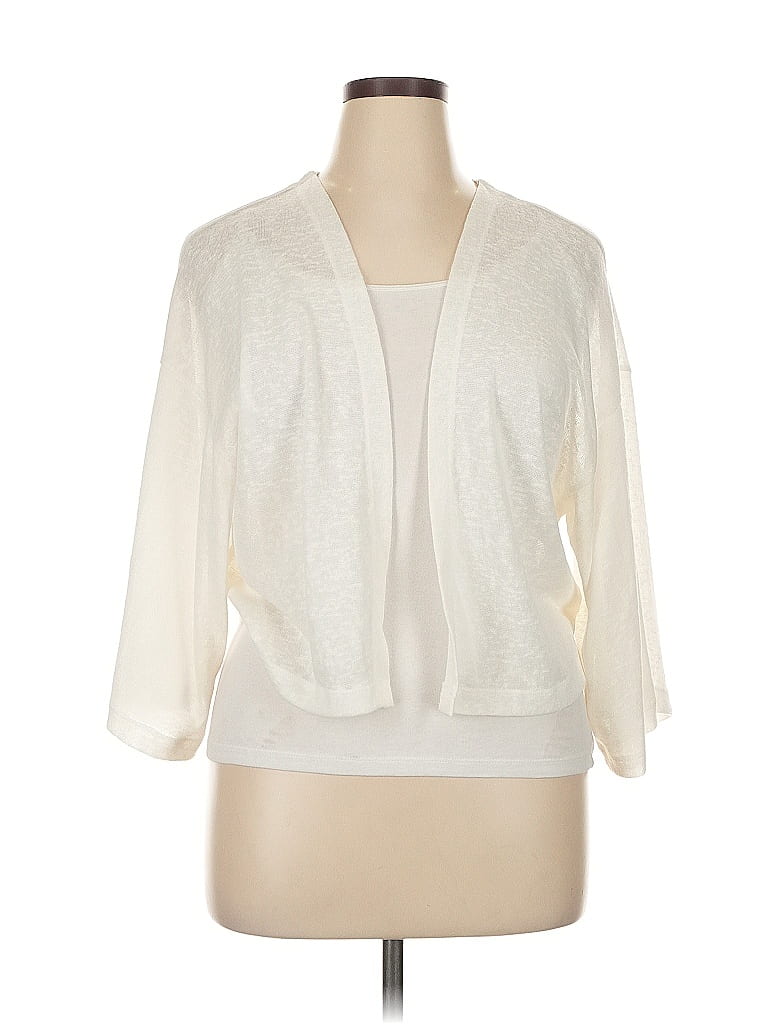 G by Giuliana Rancic 100% Polyester Ivory Cardigan Size 1X - photo 1