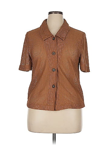 Sag Harbor Brown Textured Short Sleeve Shirt (view 1)