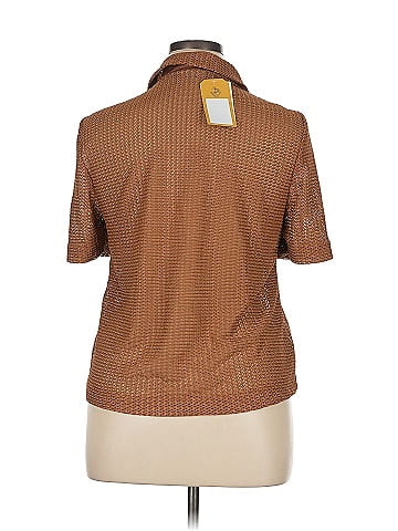 Sag Harbor Brown Textured Short Sleeve Shirt (view 2)