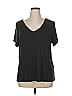 G by Giuliana Rancic Black Short Sleeve T-Shirt Size 1X - photo 1