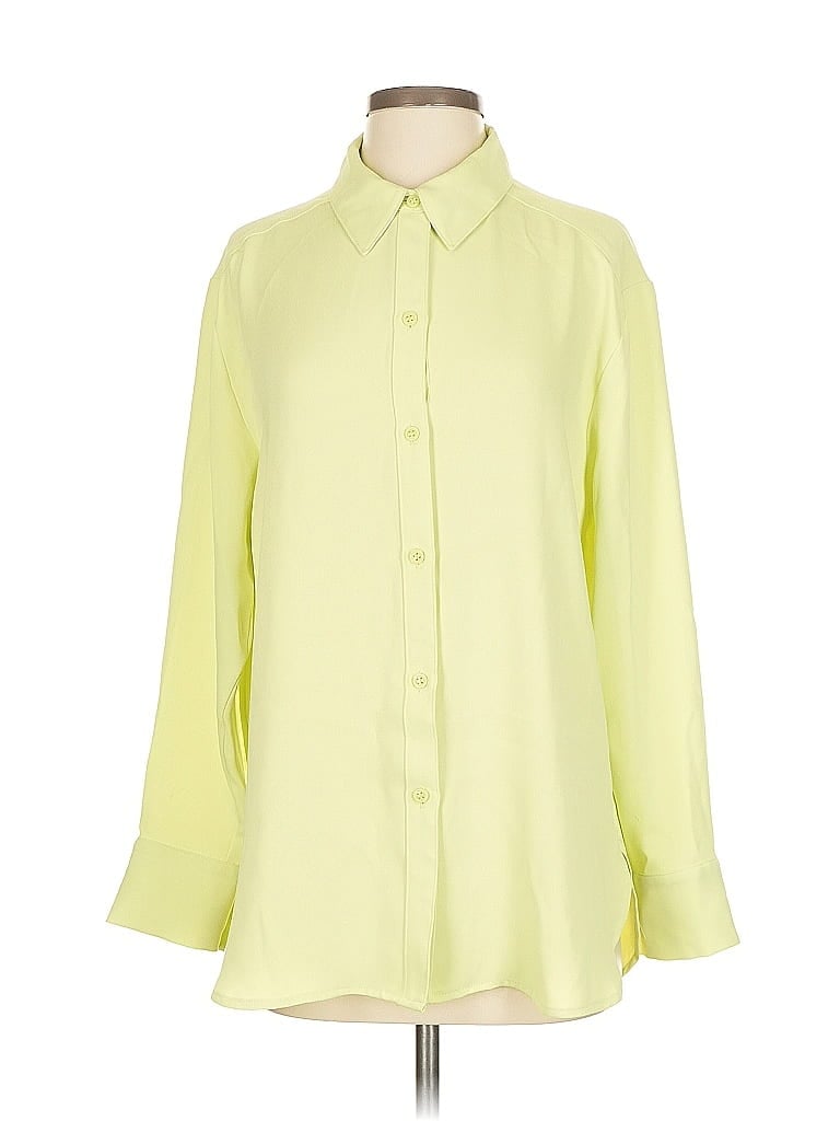 Pre-owned Open Edit Long Sleeve Blouse In Green