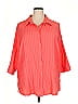 White Stag Stripes Orange 3/4 Sleeve Button-Down Shirt Size 18 - photo 1